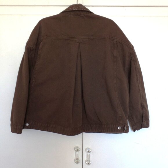 Free People  We The Free Opal Swing Denim Jacket XL BROWN - Picture 5 of 7